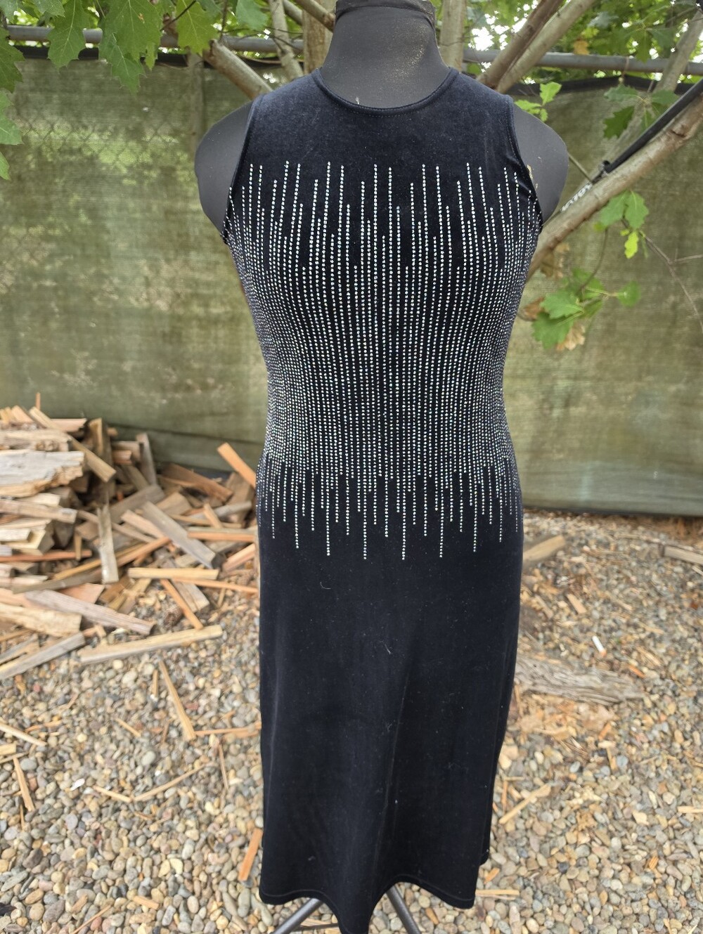 Vtg 90's Black Velvet Chandelier Dress Grunge Glam Dark Romantic Vintage Vamp